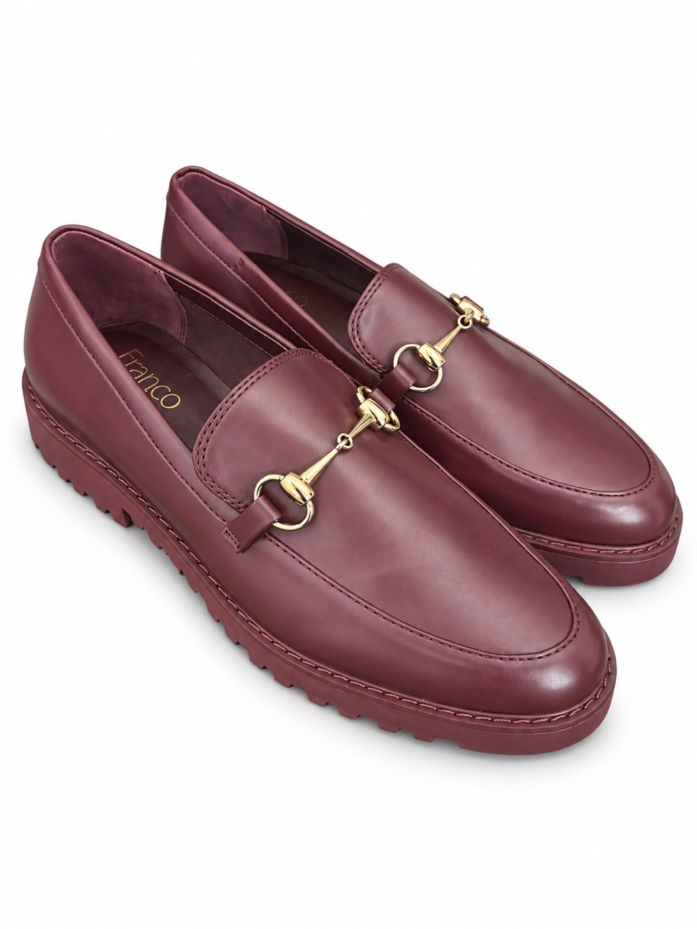 Franco Sarto Burgundy Horsebit Loafers Women’s Size 9 M Platform Lug Sole NWOT